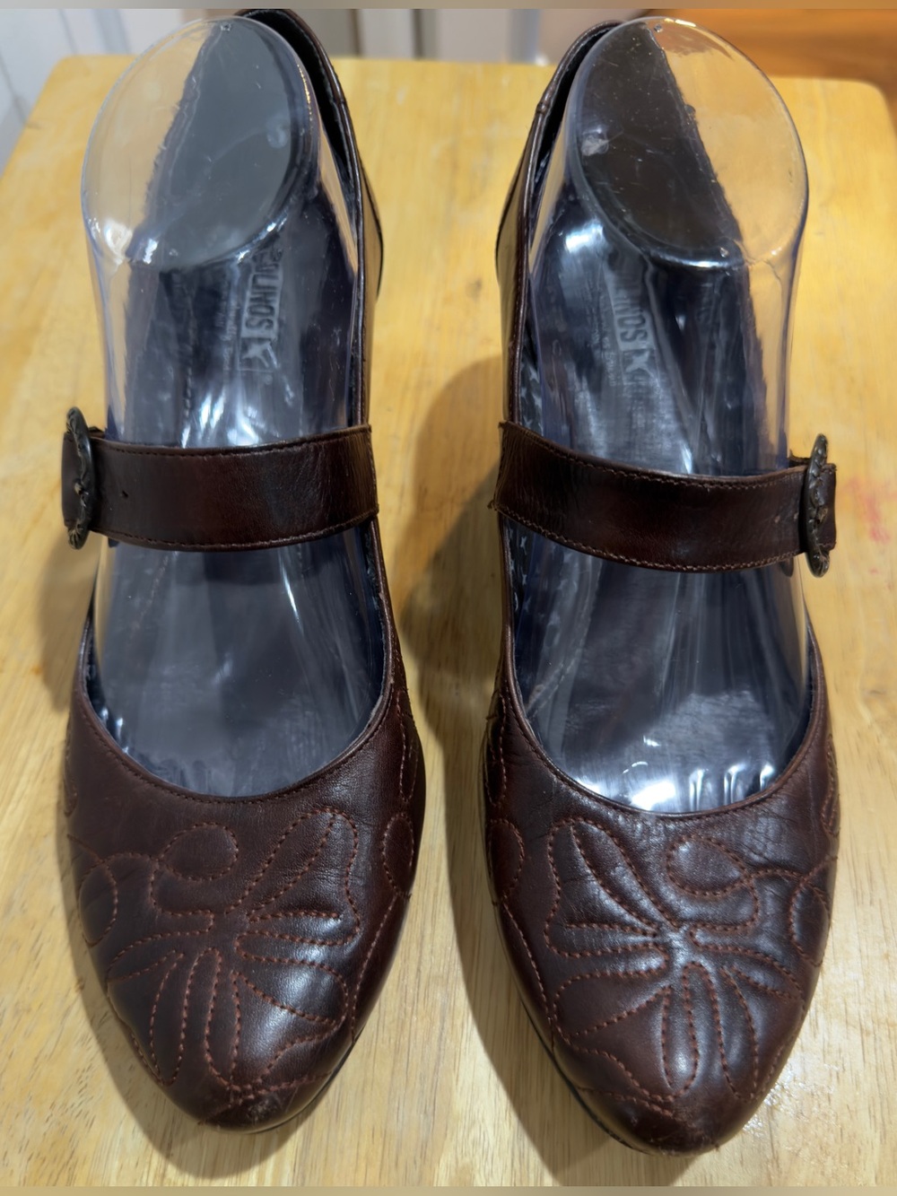 Pikolinos Ginebra Brown Leather Mary Jane Wedge Heels Buckle Strap Comfort Shoes - Picture 3 of 8